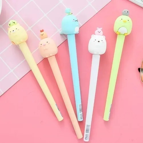 Plumas Kawaii Bolígrafo De Gel Animalitos Set De 5 Plumas