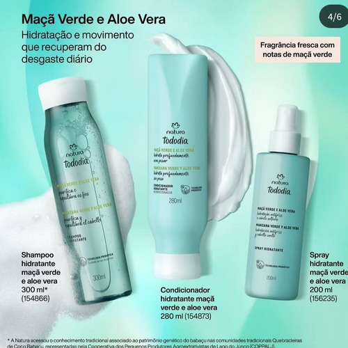 Shampoo Hidratante Manzana Verde Y Aloe Vera Tododia 300 Ml
