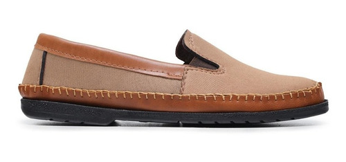 Sapato Masculino Mocassim Sapatilha Couro Legítimo 100 Bege