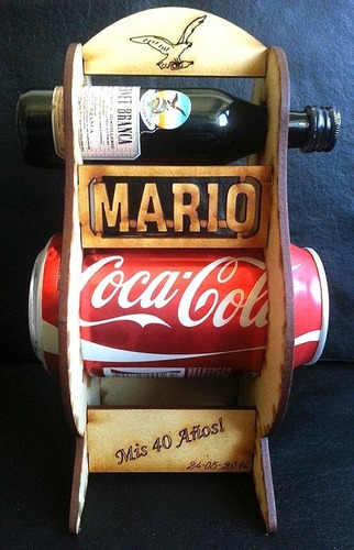 Imagen 3 de 4 de Combo Cajas Porta Vinos Fernet Cerveza Fibrofacil Souvenirs