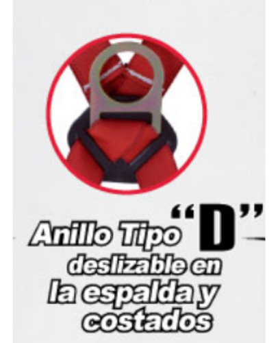 Arnés De Posicionamiento USA6A Con Cinturón Talla 36-40 Color Rojo De Urrea.