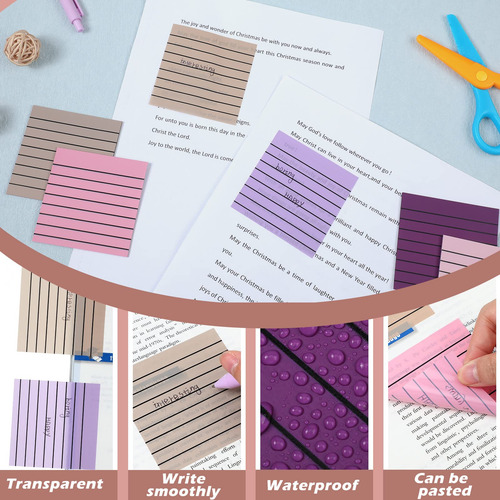 Sticky Notes Linder, 24 Unidades, 720 Hojas, 7,6 X 7,6 Cm, T