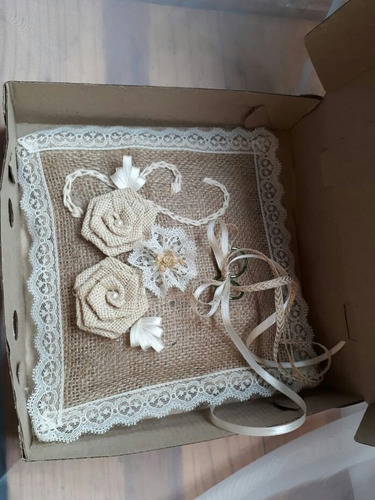 Porta Anillos Almohada De Novios Eventos Bautizo 15años 