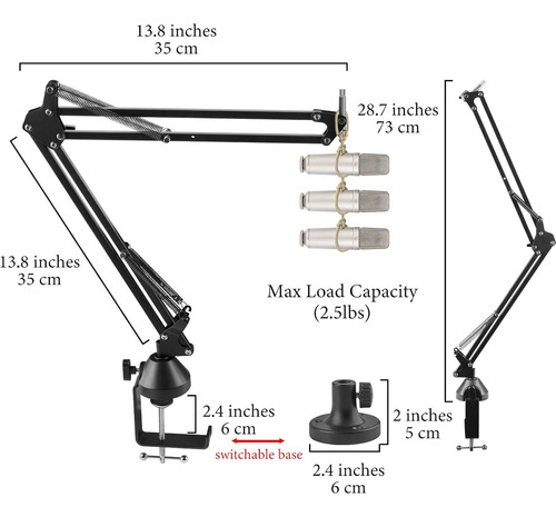 Brazo De Micrófono Geekria Para Rode Podmic Y Nt-usb