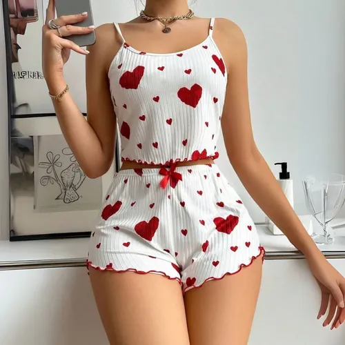 Walú Pijama Feminino Baby Doll Canelado Conjuntinho Short Doll