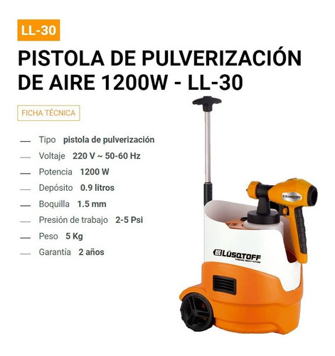 Equipo De Pintar 1200 W Con Carro Lüsqtoff 220v 50-60 Hz