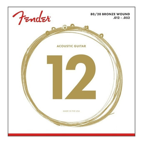 Set Cuerdas Fender Aleación 80/20 Bronze 12-52
