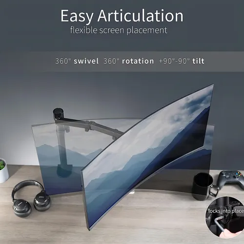 Vivo Single Monitor Arm Desk Mount, Holds Screens Up To 3