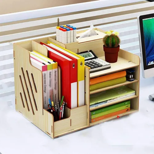 Caja Estante Organizador Multifuncional Home Office Madera