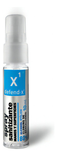 Spray Sanitizante Manos Y Superficies 10ml - Defend-x1 Fragancia Neutra