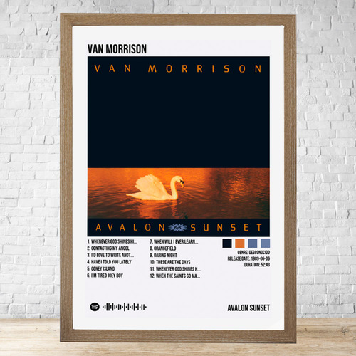 Cuadro Van Morrison Avalon Sunset 30x40 Cm C604 Marrón Claro Moderno