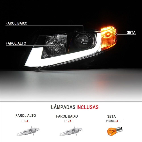 Imagem 4 de 7 de Farol Civic G9 2012 A 2016 Projetor Drl Led Máscara Negra