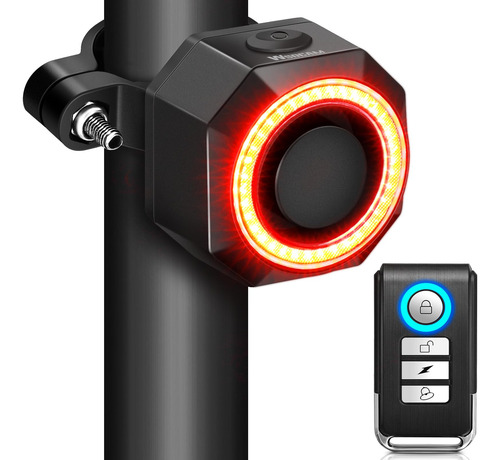 Luz Trasera Inteligente Usb Recargable Alarma Antirrobo Bici