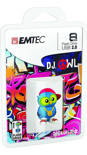 Pendrive Usb 2.0 De 8 Gb Emtec Animales De Buho Dj