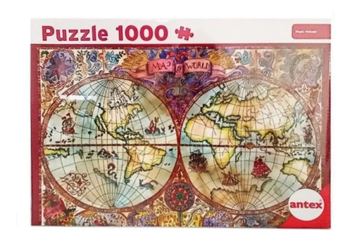 Imagen 1 de 4 de Puzzle Mapa Vintage 1000 Piezas - Antex 3065