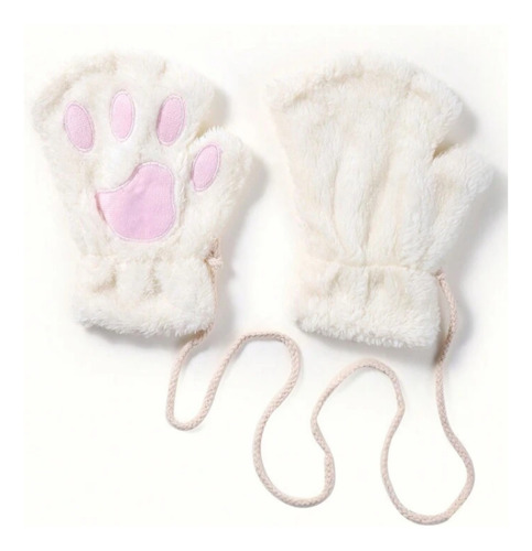 Guantes Afelpados Sin Dedos Garras Para Frio Dibujo Dama