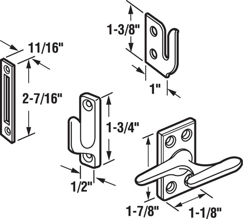 Line Productos H3684 Casement Bloqueo Cromado H 3684
