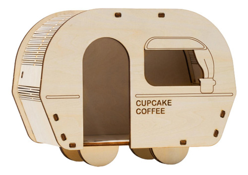 Escondite De Madera Para Hámster, Cueva De Carrito De Café