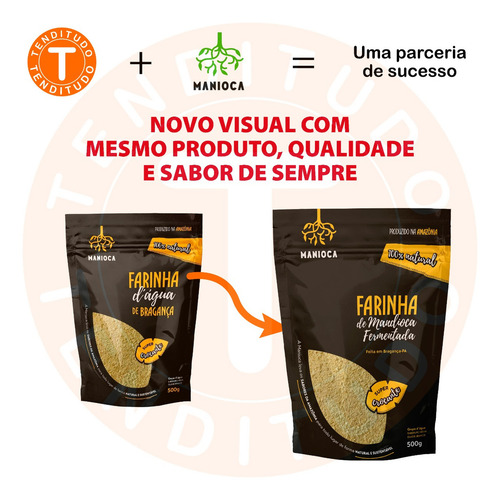Farinha D Água De Bragança 500g - Manioca Natural Sem Glúten