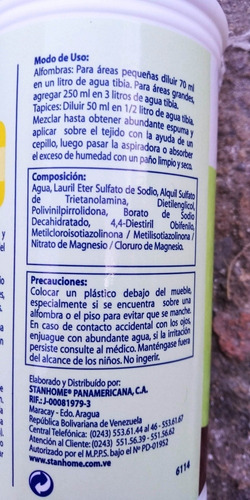 Rug Cleaner ChampĂș Para Alfombras Y Tapices Stanhome 500ml