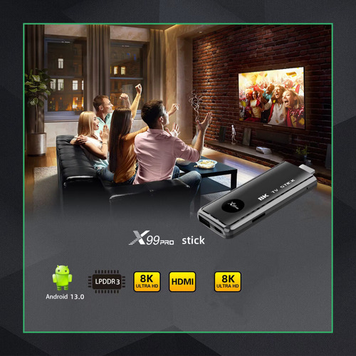 Streaming Tv Stick X99 Pro 4k Android Voz Google Assistant Negro De Voz