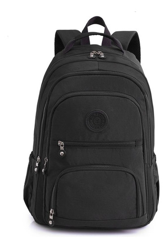 Mochila Notebook Tactel Impermeável Escola Viagem Trabalho Cor Preto