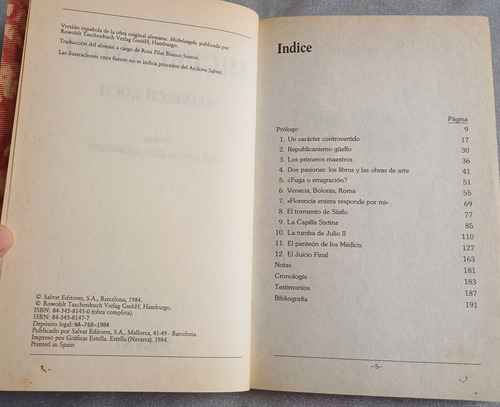 Libro Miguel Angel Biblioteca Salvat (Usado)