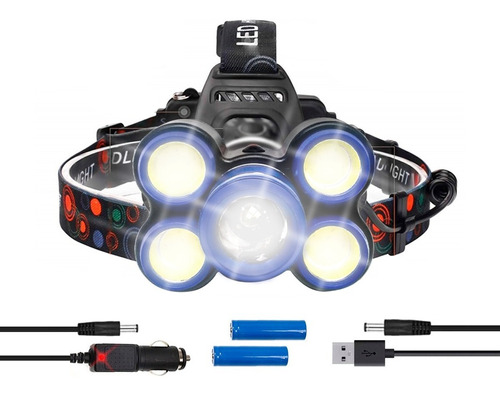 Linterna Minero Led Cabeza Vincha 5 Leds Bateria