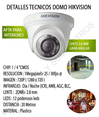 Camara Seguridad Hikvision Hd Domo Hk-ds2ce56c0t-irp 10-20m