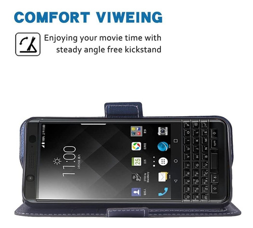 Funda Tipo Cartera Blackberry Keyone Correa De Muñeca Lanyar