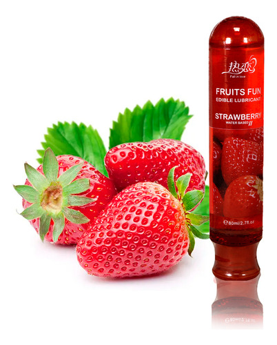 Lubricante Intimo Greenclef De Sabores Comestibles A Base De Agua Sabor Y Aroma A Frutas Fresa 80 Ml
