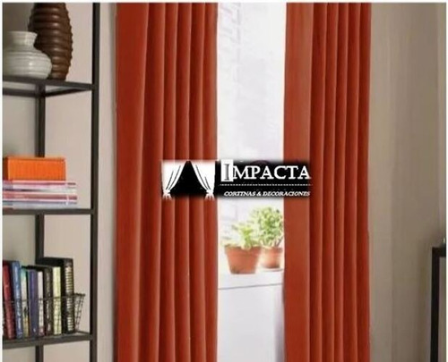 Cortinas Para Sala De Trabillas Terracota (varias Medidas) 