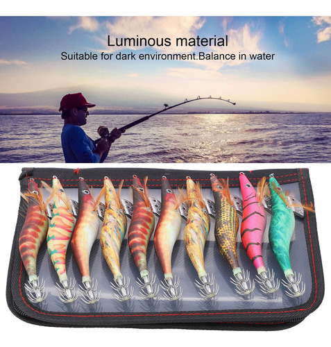 Cebo Duro Luminoso Calamar Jig Pesca Mar Señuelo En Forma De