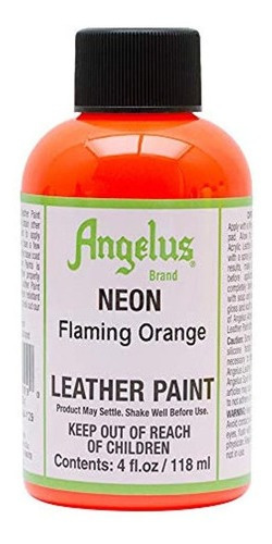 Angelus Leather Paint 4oz Neon Flaming Orange