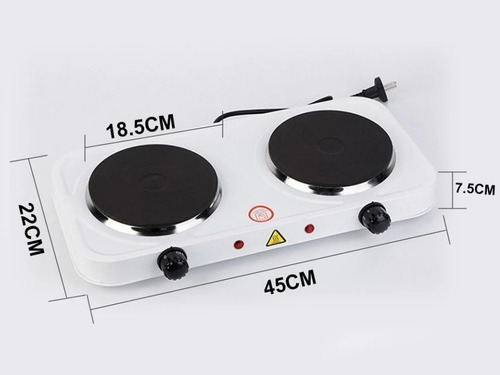 Imagen 4 de 7 de Cocina Eléctrica 2000w Cocinilla 2 Platos