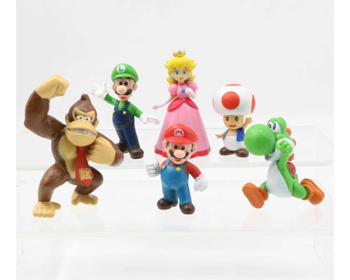 Set 6 Figuritas Super Mario Bros & Luigi Figuras