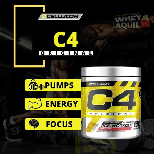 C4 Pre Entreno Explosivo Preworkout 60 Serv