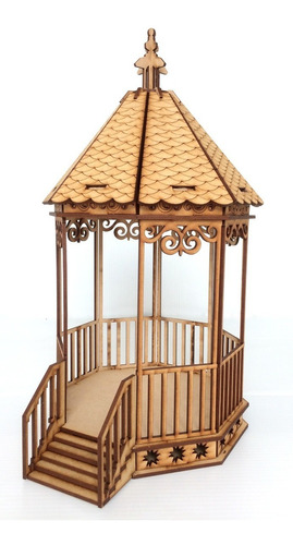 Gazebo Pergola Kiosco Quiosco Mdf Centro Mesa Maqueta