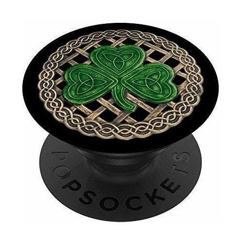 Shamrock Y Nudo Celta Fondo Negro Popsockets Popgrip: Sfqfi