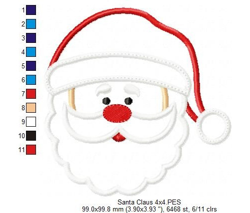 Matriz Para Bordados Maquina Navidad Papá Noel Carita 1751