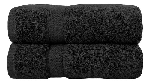 Bluelander Set de 2 toallas de Baño negro 140 cm x 70 cm