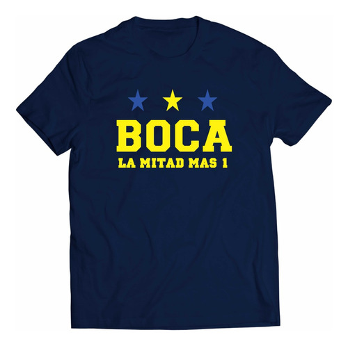 Remera 100% Algodon Boca La Mitad Mas 1