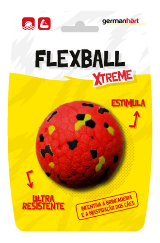 Brinquedo Bola Flexball Xtreme Germanhart Para Cães Cor Vermelho