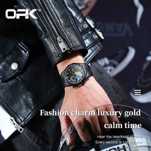 - Reloj Opk Original De Cuarzo Clásico Con Calavera En