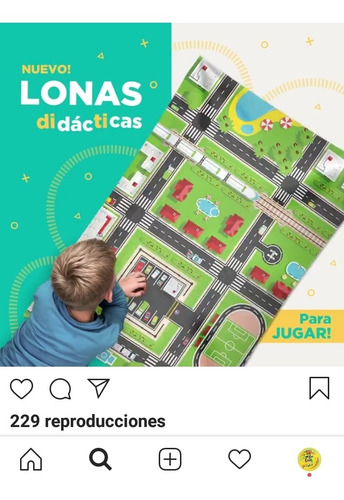 Imagen 2 de 5 de Lona Didáctica Diseño Ciudad Grande Lavable