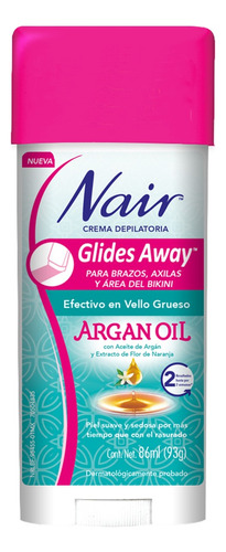 Crema depilatoria Nair Glides Away Argan Oil corporal 86 ml