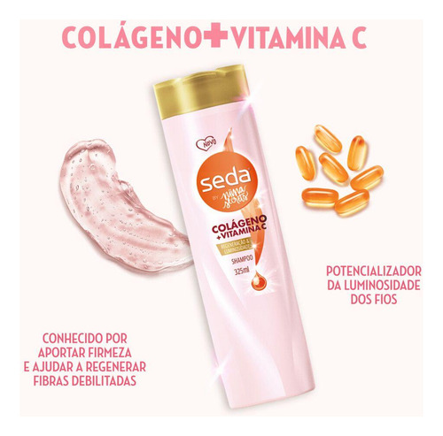 Shampoo Seda By Niina Secrets Colágeno + Vitamina C 325ml