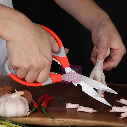 Imagen 8 de 10 de Tijera De Cocina Cortar Pollo Abridor Nuez Verdura Alimentos