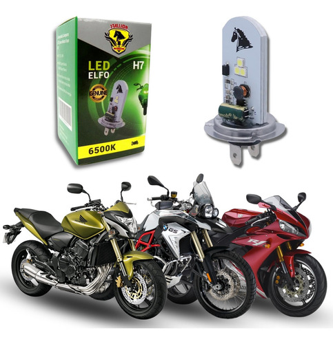 Lâmpada Led H7 Moto Farol Efeito Xenon Super Branca Hornet