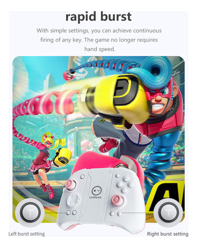Control Pro Inalámbrico Para Switch/oled/lite Ks33 Linyuvo Blanco Con Rojo